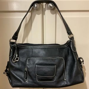 Tignanello black leather shoulder bag